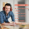 thumbnail image 3 of PROHEAR 027 AM FM Radio Headphones with Digital Display, 25dB NRR, Safety Ear Protection Earmuffs for Mowing, Snowblowing, Construction, Work Shops - Orange, 3 of 8