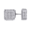 thumbnail image 2 of Auriga 925 Sterling Silver Cubic Zirconia Square Stud Earrings for Women, 2 of 4