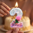 thumbnail image 5 of Birthday Candle, Number 2 Candle, 3 in Tall, Pink Confetti Glitter, Flower Cake Topper, Pink Birthday Decorations, Second Birthday, Floral Cake Decorations, 1 Pc, 5 of 6
