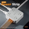 thumbnail image 3 of Regleta de alimentación con protector contra sobretensiones TESSAN de 5 pies con 8 puertos AC y 4 puertos USB, 3 of 6