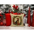 thumbnail image 2 of Welsh Terrier Christmas Flowers Throw Pillow 18 in x 18 in, 2 of 5