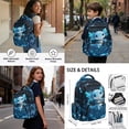 thumbnail image 4 of Yuyamidu Blue Axolotl 17 Inch Kids School Backpack Set, 4 Piece Flap Backpack with Lunch Bag, Pencil Case and Water Bottle Holder, Lightweight 600D School Bag for Elementary and Middle School, 4 of 7