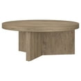 thumbnail image 5 of Evelyn&Zoe Holm 36" Wide Round Coffee Table, Antiqued Gray Oak, 5 of 9