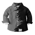 thumbnail image 7 of Boys Long Sleeve Shirts Fashion Lightweight Button Up Shirt 2026 Spring Casual Crewneck Tops Size 3-14, 7 of 7
