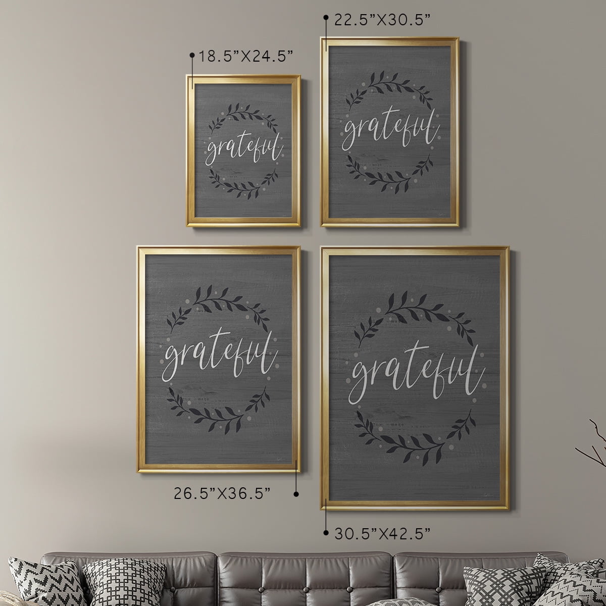 Grateful Wreath Premium Classic Framed Print - Ready to Hang