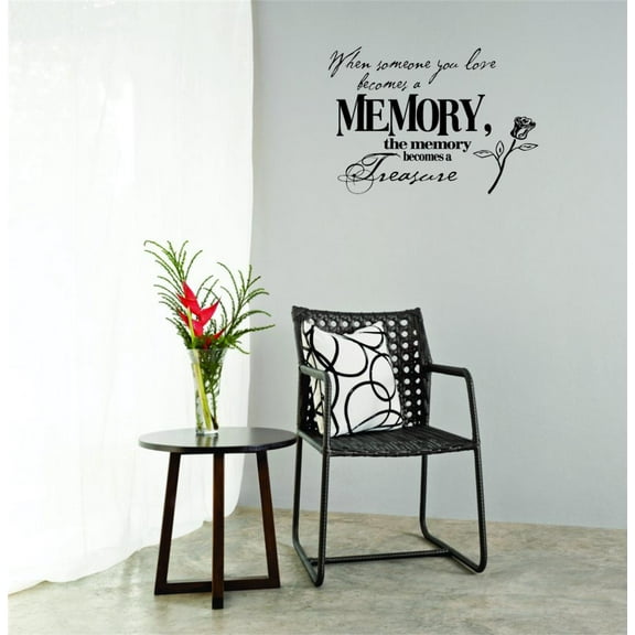 When Someone Love Becomes A Vinyl Wall Decal for Home - Memory Becomes A Treasure Cute Wall Décor Bedroom Living Room Entry - Removable High Tact - Size: 15 In x 30 In