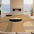 thumbnail image 2 of Design&I 6'x9' Ultra Soft Area Rug, Beige Black Geometric Arcs and Bold Circles Design Contemporary Art Inspired Fluffy Washable Non Shedding for Guest Room Bedroom Living Room, 2 of 3