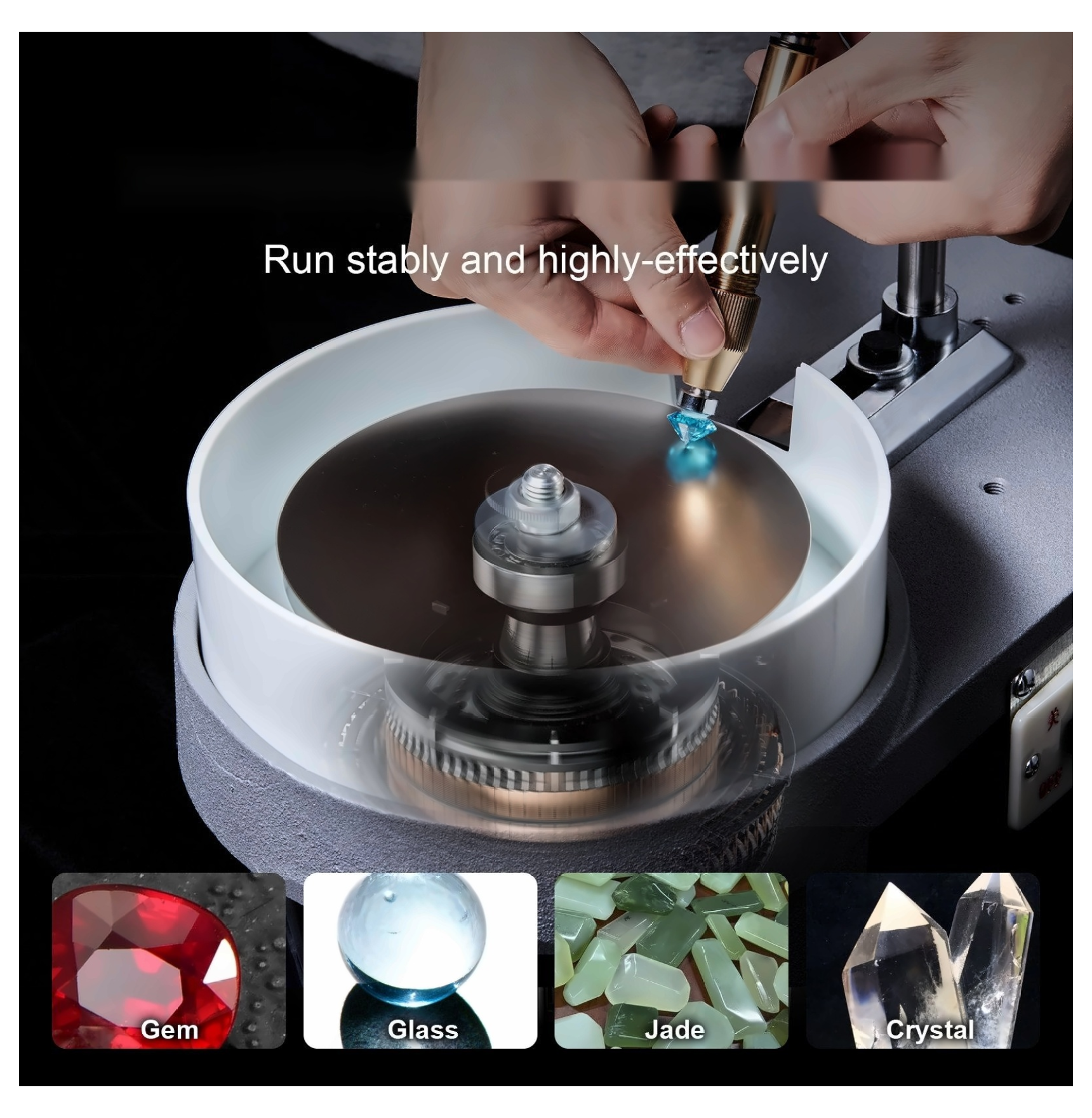 Gem Faceting Machine, 2800RPM Jade Polisher, 180W Rock Polishing Equipment, Jewel Angle Grinder, with Manipulator & Abrasive for Gemstone Cutting