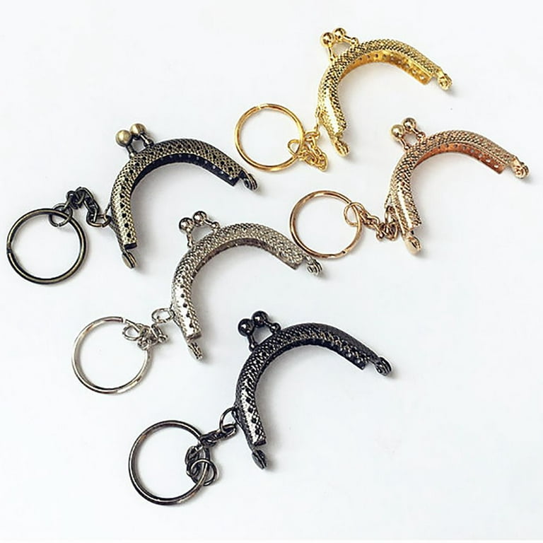 U Shape Mini Key Ring DIY Craft Metal Wallet Purse Frame with Keychain  Accessory Kiss Clasp Lock Clutch Lock Coin Purse Frame BRONZE 