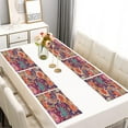 thumbnail image 2 of Boho Chic Linen Placemats Set of 6, 12x18 Inch Rustic Cotton Table Mats with Tribal and Vintage Patterns, Washable Artistic Decor for Farmhouse Kitchen and Dining Room Style, 2 of 5