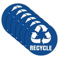 thumbnail image 1 of Uxcell Recycle Sticker Bin Labels Large Recycling Vinyl for Stainless Steel/Plastic Trash Can White on Blue 12 Pack, 1 of 5