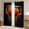 thumbnail image 2 of Erosebridal Splash Basketball Black Out Curtains, Cool Sports Curtains Pack of 2 (42x63 Each) for Boys and Girls, 2 of 6