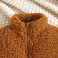 thumbnail image 4 of AINIYS Little Fleece Jacket Fuzzy Full Zip Up Stand Collar Coat Kids Girls Boys Fall Winter Warm Outerwear Brown 2 Years, 4 of 7