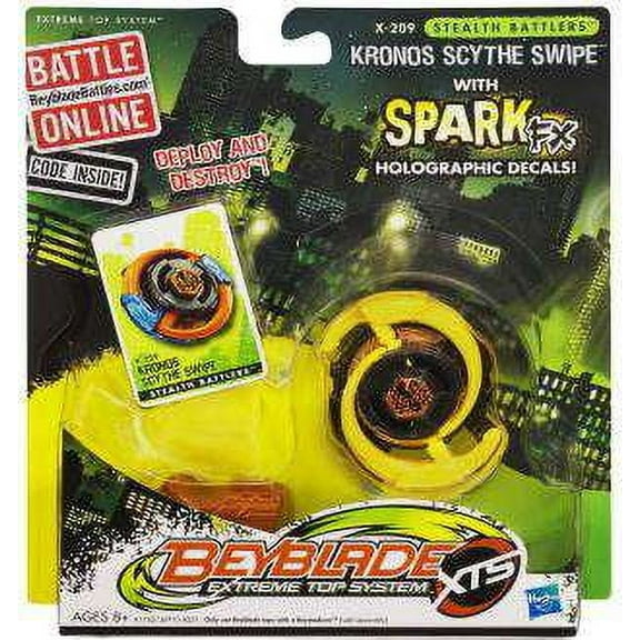 Hasbro Beyblade XTS Stealth Battlers Spark FX Kronos Scythe Swipe X-209