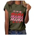 thumbnail image 1 of Top casual de manga corta con cuello redondo y estampado de letras en color sólido para el día de la madre de primavera y verano para mujer OAVQHLG3B Store  lin121212, 1 of 5