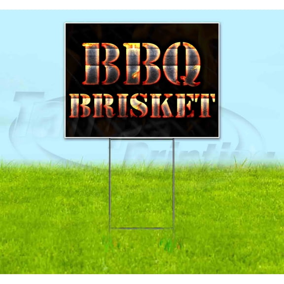 Bbq Brisket (18" x 24") Yard Sign, Includes Metal Step Stake