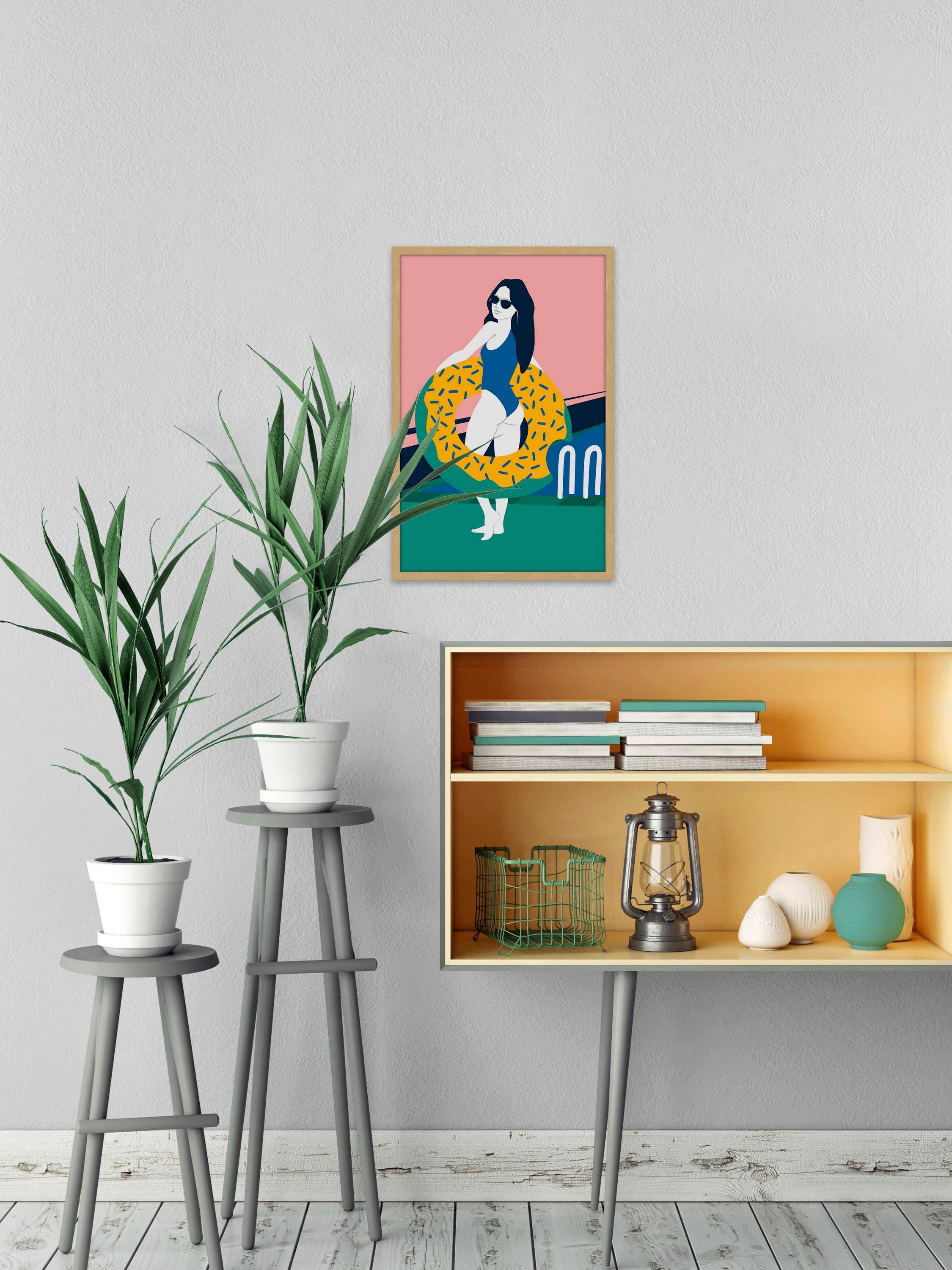 Donut Floater Framed Painting Print