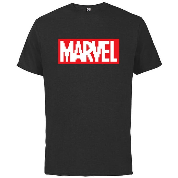 beslutte plast katastrofe Marvel Logo Retro 8-Bit Pixel Art Style Classic - Short Sleeve Cotton T- Shirt for Adults - Customized-Black - Walmart.com