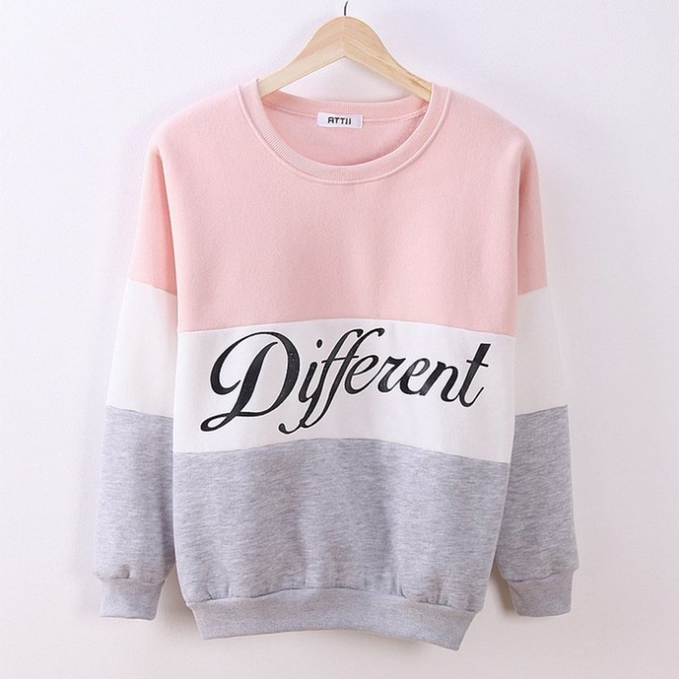 women's fashion letter print long sleeve sweater