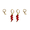 red | white, variant on NC State Gameday Earring Stack For Wolfpack Game Day red | white
