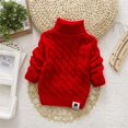 thumbnail image 4 of MODNTOGA Bébé Garçon Filles Tricot Pulls Câble Col Roulé Haut Automne Hiver Doux Chaud Pull Pull Tops(Rouge, 12-18M), 4 of 4