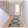 thumbnail image 6 of 8' Blue Gray And Taupe Abstract Stain Resistant Runner Rug, 6 of 6