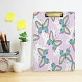 thumbnail image 6 of Coolnut Fashion Butterflies 12.5"x9" Clipboard, Acrylic Fashion Letter A4 Size Clipboards with Metal Clip for Nurses, Students,Teacher,Women, Man-Gold12x9in, 6 of 7
