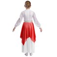 thumbnail image 2 of TTAO Kids Girls Long Sleeve Praise Dance Dress Loose Fit Church Robe Gown Worship Liturgical Lyrical Dancewear Red 6, 2 of 5