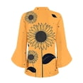 thumbnail image 5 of CYMMPU Blouses for Women Dressy Casual V Neck Summer Fashion Shirts Loose Fit Tunic Tops Floral Printed Spring Tops 3/4 Sleeve Flare Hem Hide Belly Tops to Wear with Leggings T-Shirts XL, 5 of 6