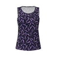 thumbnail image 4 of Fotbe Lavender Flowers Womens Loose Fit Casual Flowy Slim-Fit Tank Tops Athletic Round Neck Trendy Sleeveless Summer Tops for Gym and Yoga-Medium, 4 of 9