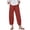 Wine, variant on Fesfesfes Women Pant Casual Solid Pants Comfortable Elastic High Waist Casual Beach Pants