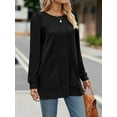thumbnail image 5 of Long Sleeve Shirts for Women Long Sweaters with Pockets Tunic Tops Loose Fit Black XXL, 5 of 8