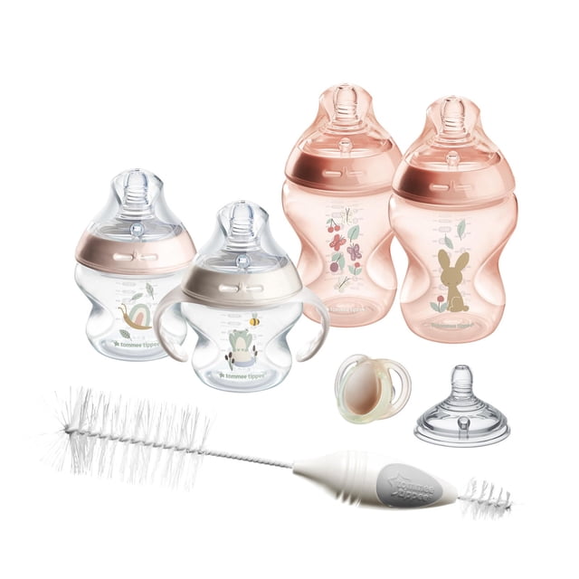 Tommee Tippee Natural Start Juego de 8 piezas libre de BPA para biberón, incluye 2 biberones de 5 oz