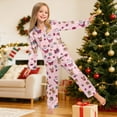 thumbnail image 5 of Gubotare Christmas Pajamas for Girls Girls Pajama Set Long Sleeve Tops & Pants Soft Kids Sleepwear Cute Prints 5T 6T (Pink,5-6 Years), 5 of 9