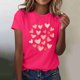 thumbnail image 2 of Camiseta de Manga Corta de Cuello Redondo con Patrones de Corazón de Moda de las Mujeres para Diario, Fiesta, Primavera Y Verano, 2 of 5