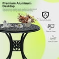thumbnail image 5 of 30.3" Patio Bistro Table Cast Aluminum Patio Table,Metal Patio Dining Table with Umbrella Hole,All Weather Outdoor Bistro Dining Table for Backyard, Garden, Balcony, Bronze, 5 of 7