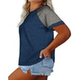 thumbnail image 2 of Langwyqu Plus Size L-5Xl Simple Short Sleeved Women T Shirt, 2 of 4
