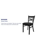 thumbnail image 5 of Flash Furniture 2 Pack HERCULES Series Black ''X'' Back Metal Restaurant Chair - Black Vinyl Seat, 5 of 9