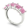 thumbnail image 2 of 2.5 ctw Wedding Band for Women - 18K White Gold Simulated Pink Diamond Stackable Eternity Ring, 2 of 6