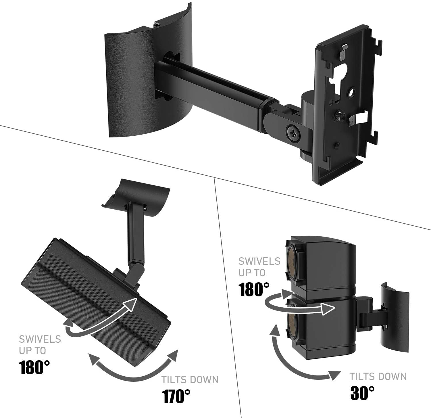 Steel Wall Mount Ceiling Bracket Stand for UB-20 Series II Compatible with All Bose CineMate Lifestyle（Not fit for Lifestyle 650） 