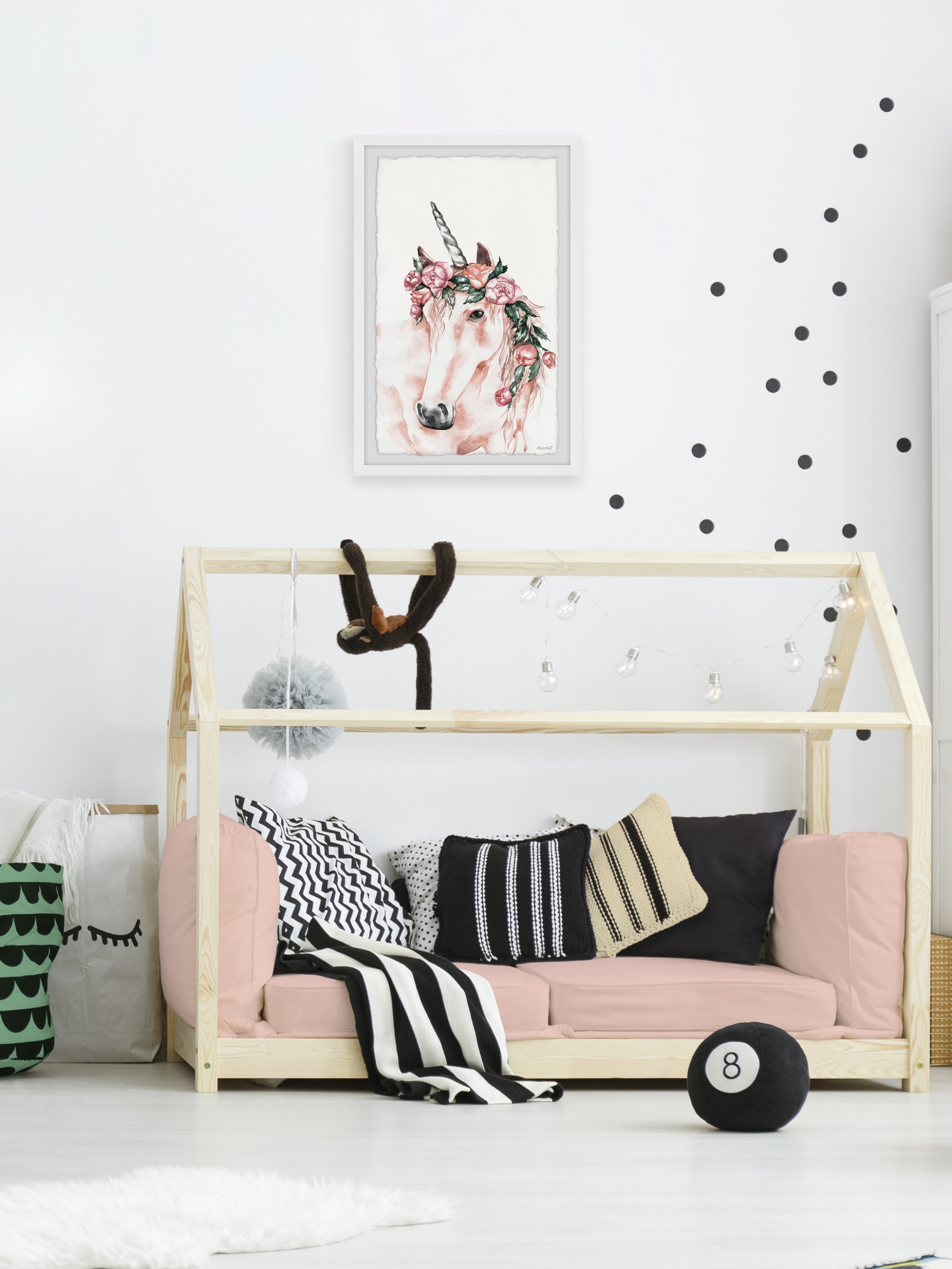 Marmont Hill The Pink Unicorn Framed Wall Art