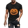 thumbnail image 2 of Pumpkin Graphic Tees for Men Halloween Costumes Fashion Holiday T Shirts Short Sleeve Crewneck Tops Going Out Outfits Funny Pullover Tshirts, S-5XL, 2 of 5