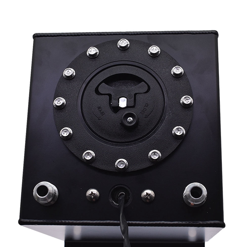 Black 5 Gallon Coated Fuel Cell Gas Tank & Level Sender Racing/Drifting Aluminum