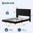 thumbnail image 2 of IdealHouse Queen Size Floating Bed Frame with LED Lights, Velvet Upholstered Platform, Storage Headboard, No Box Spring Needed, Noise Free, Black, 2 of 7