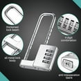 thumbnail image 4 of Qucyy 2 Pcs 4 Digit Combination Lock Code Cabinet Lock U Shaped Gym Locker Adjustable Padlock Metal Long Shackle Lock for Outdoor College Fences Sports Lockers Gym, 4 of 5