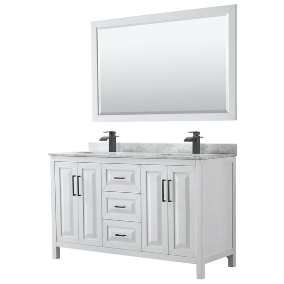 Wyndham Collection Wcv252560dunsm58 Daria 60" Free Standing Double Vanity Set - White /