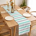 thumbnail image 3 of Teal Grey Table Runner - 70 Inch Long, Kitchen Dining Table Runner Dresser Scarves, Farmhouse Watercolor Modern Geometric Farmhouse Decor for Coffee Tables Wedding Party Banquet, 3 of 8