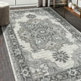 thumbnail image 3 of Luxee Designs Alexandria Collection 5x7 Area Rug, Medallion Rugs for Living Room, Bedroom, Kitchen, Office, Pet Friendly, Low Pile, High Traffic Area, Stain Resistance - Ivory/Stone Gray, 3 of 5