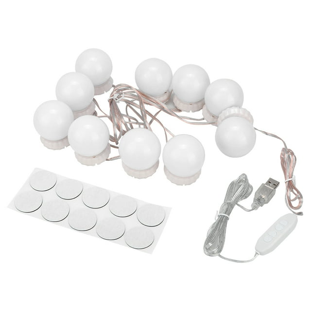 LED Mirror Light,10 LED Three Color Mirror Light Bulb Makeup Mirror Light Tried and Trusted