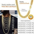 thumbnail image 5 of FindChic 14K Gold Plated Chain for Men, Stainless Steel Cuban Chains Hip Hop Necklace for Anniversary Christmas, 12mm/22'', 5 of 7